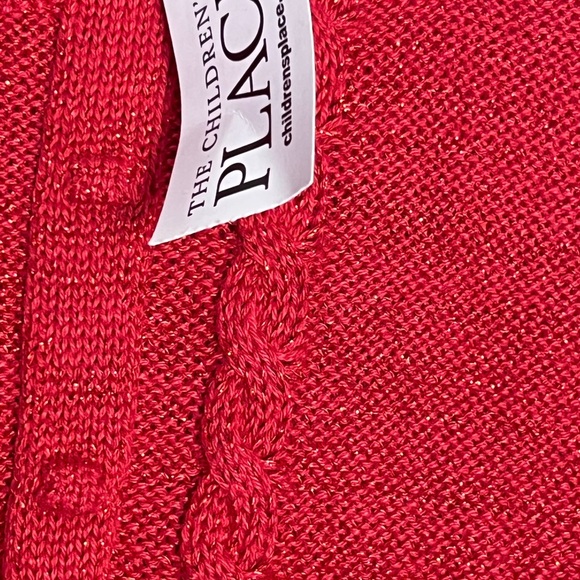 Childrens Place Kids Girls Red Dress Ribbed Knit Metallic Festive Winter 10/12 - Picture 6 of 14